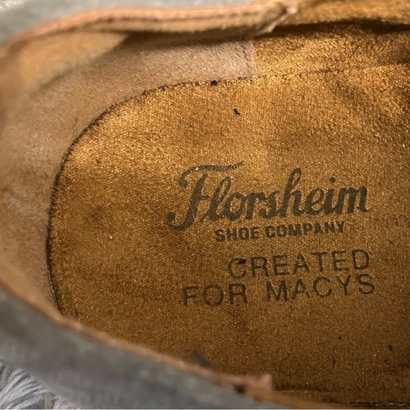 EUC Florsheim Angelo Cap-Toe Oxfords Lace-Up Shoes Grey Suede Leather Sz 12D main image 6